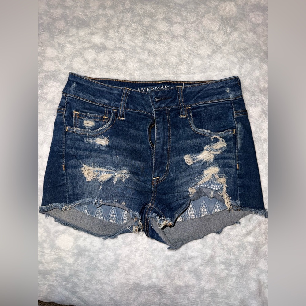 American Eagle Outfitters Distressed Blue Jean Shorts